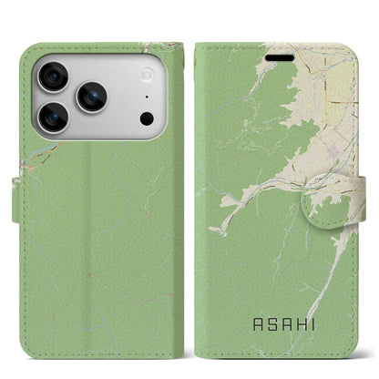 【朝日（長野県）】地図柄iPhoneケース（手帳タイプ）