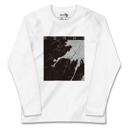 【朝日（長野県）（長野県）】地図柄ロングスリーブTシャツ