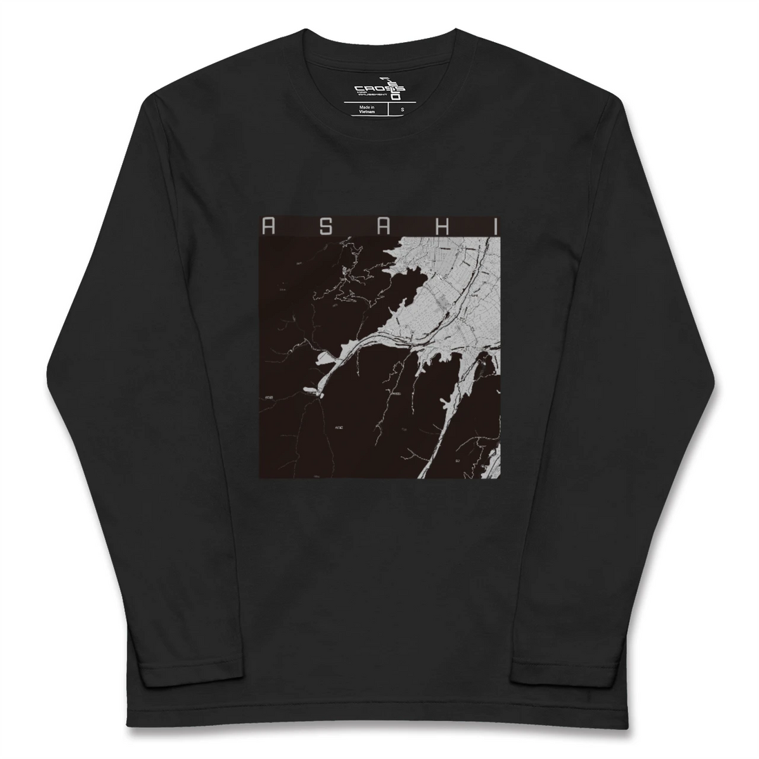 【朝日(長野県)(長野県)】地図柄ロングスリーブTシャツ
