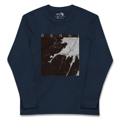 【朝日（長野県）（長野県）】地図柄ロングスリーブTシャツ