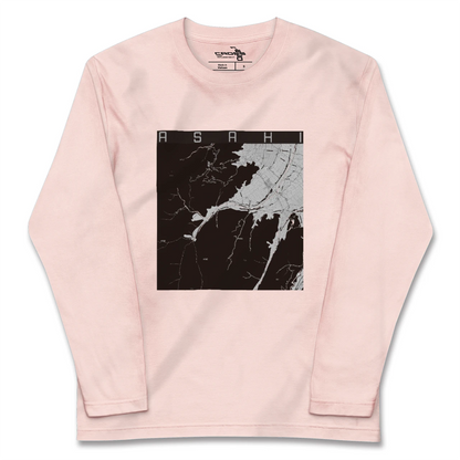【朝日（長野県）（長野県）】地図柄ロングスリーブTシャツ