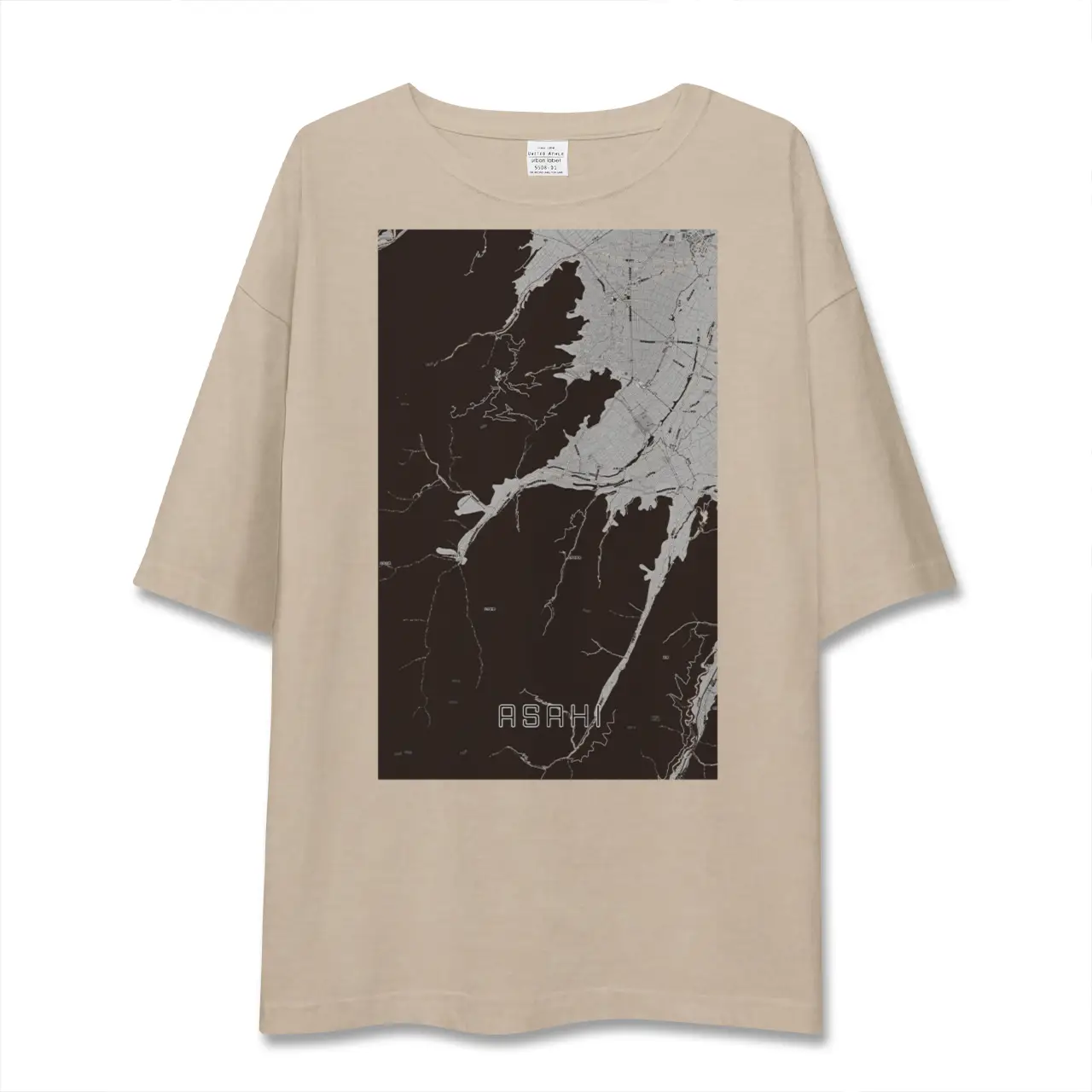 【朝日（長野県）（長野県）】地図柄ビッグシルエットTシャツ