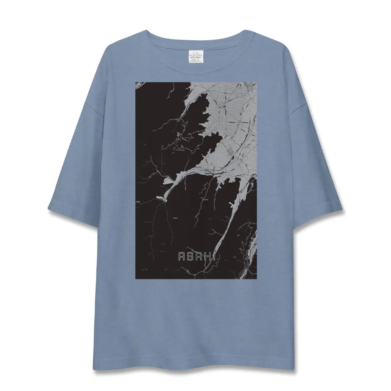 【朝日（長野県）（長野県）】地図柄ビッグシルエットTシャツ