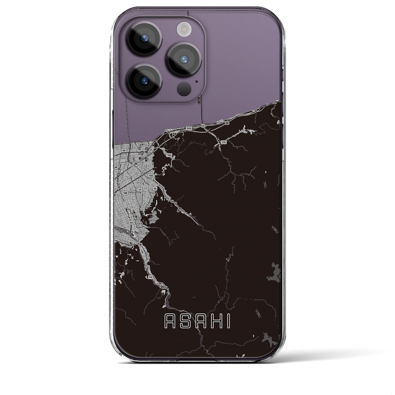 【朝日（富山県）】地図柄iPhoneケース（クリアタイプ）