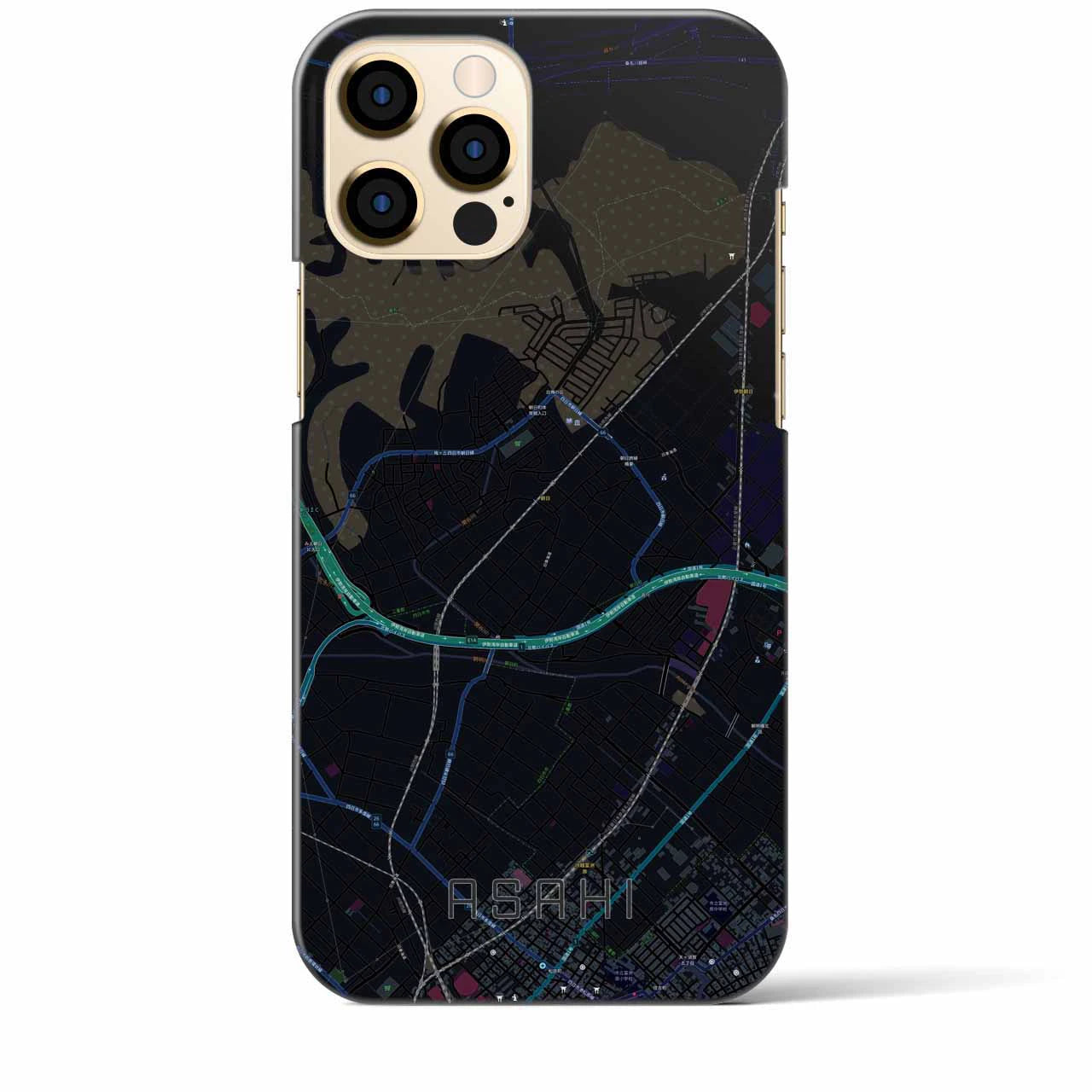 【朝日（三重県）】地図柄iPhoneケース（バックカバータイプ）