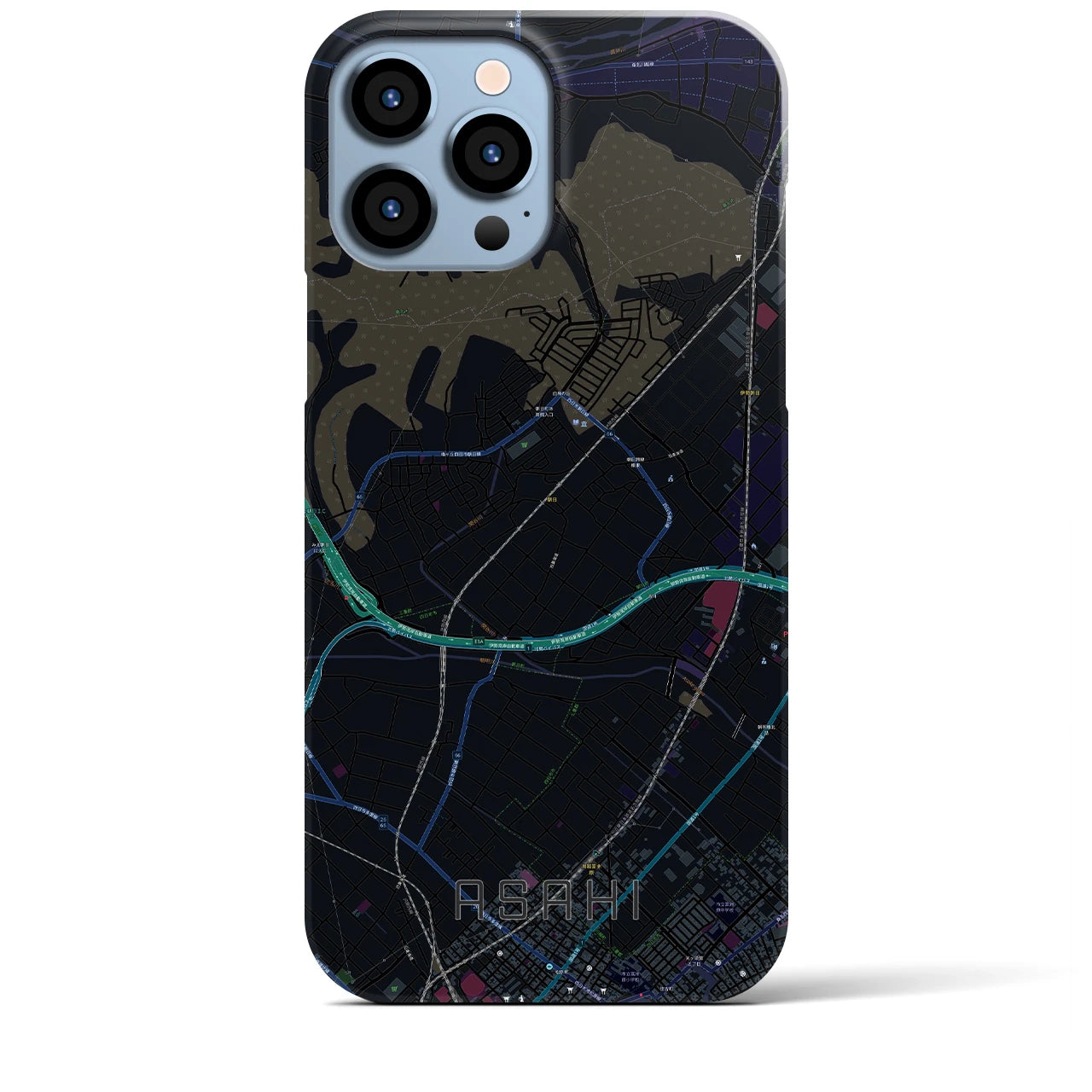 【朝日（三重県）】地図柄iPhoneケース（バックカバータイプ）