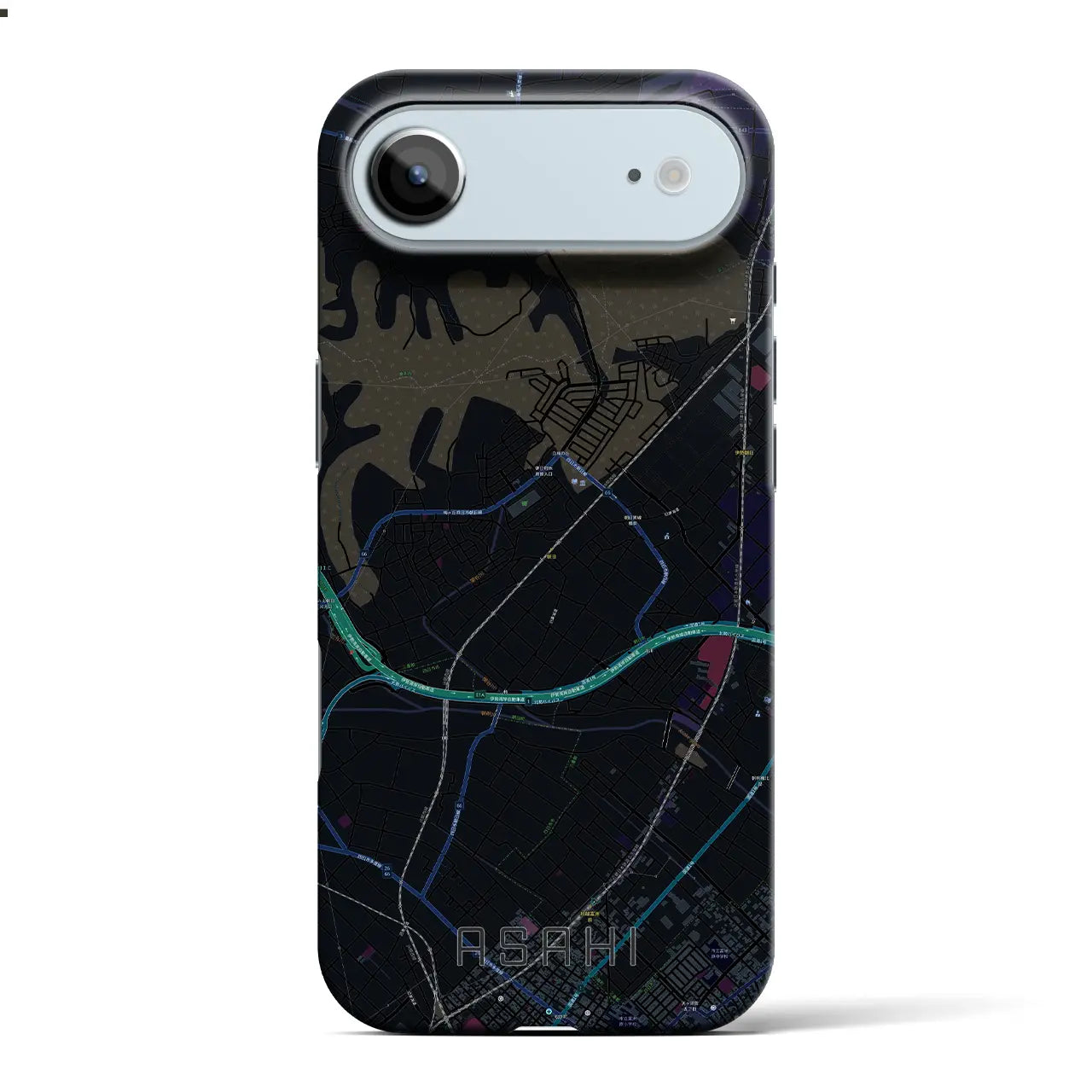 【朝日（三重県）】地図柄iPhoneケース（バックカバータイプ）