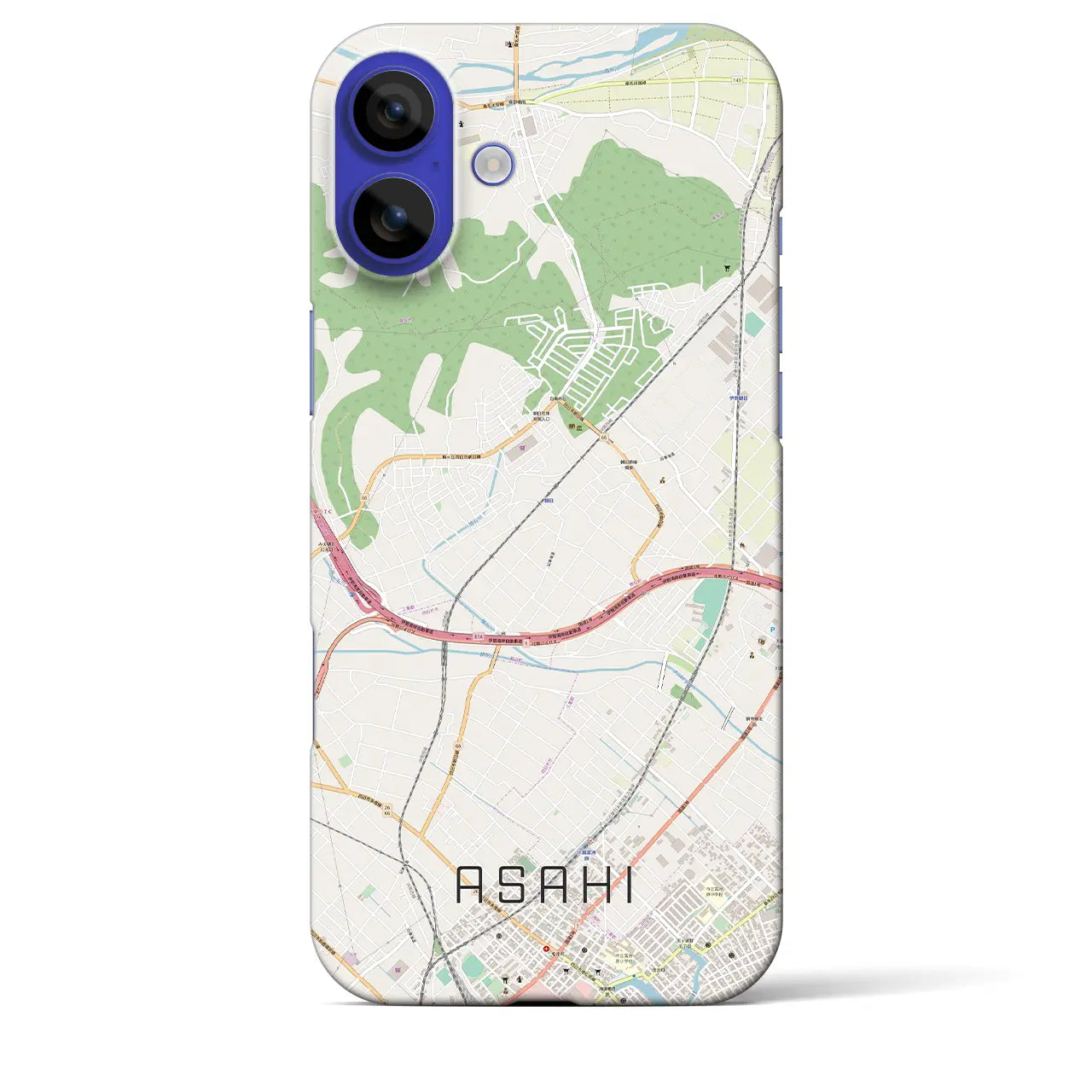 【朝日（三重県）】地図柄iPhoneケース（バックカバータイプ）