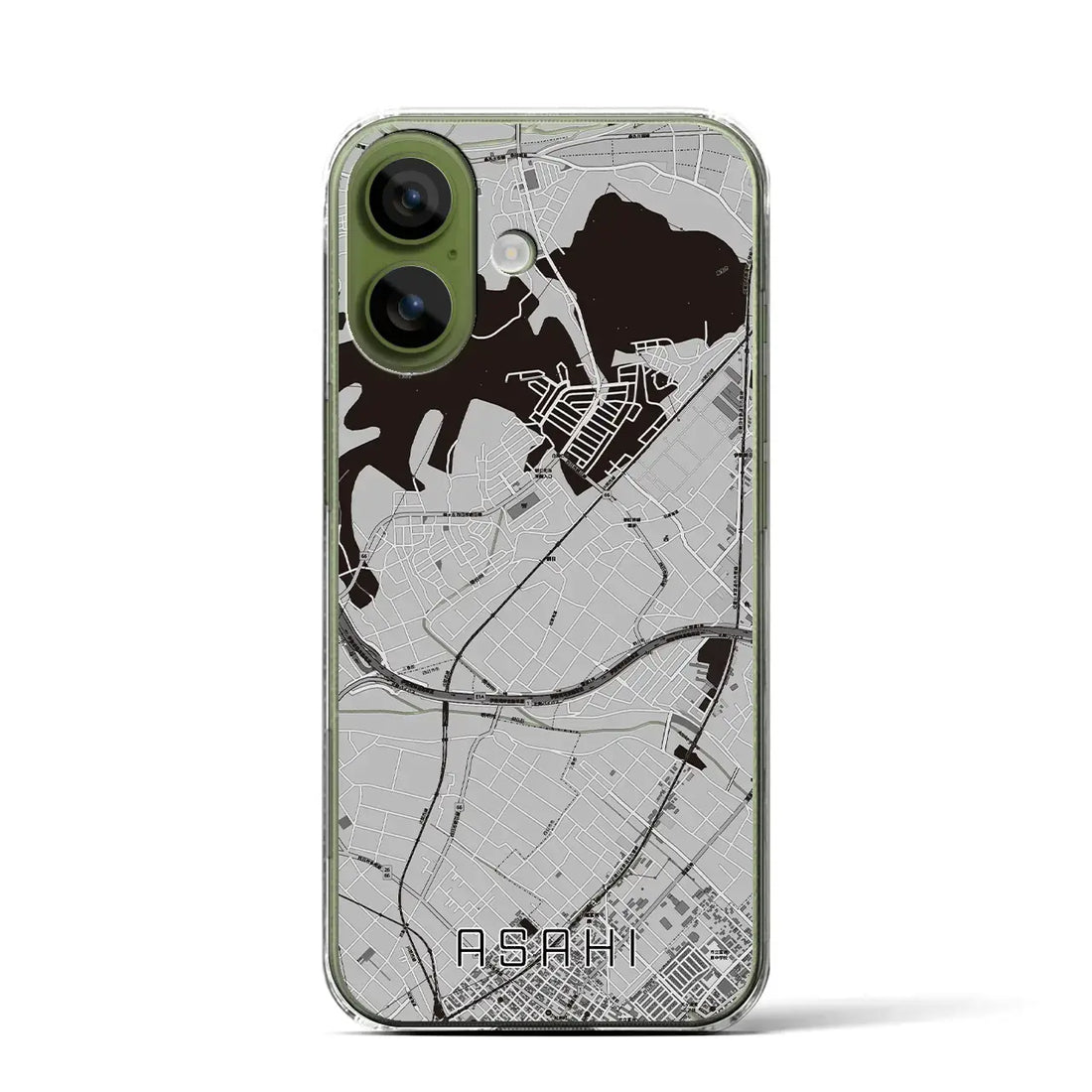 【朝日（三重県）】地図柄iPhoneケース（クリアタイプ）モノトーン・iPhone 17 Pro Max 用