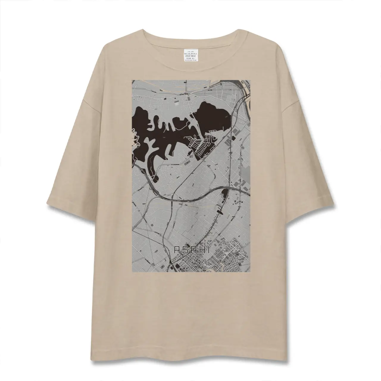 【朝日（三重県）】地図柄ビッグシルエットTシャツ