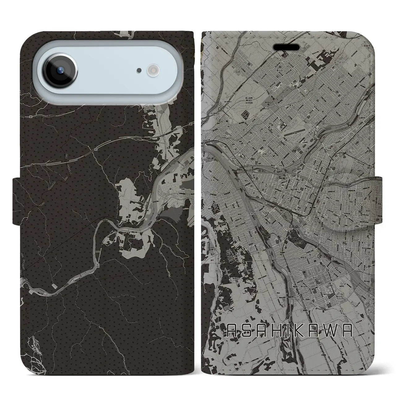 【旭川（北海道）】地図柄iPhoneケース（手帳タイプ）