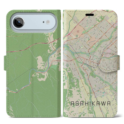 【旭川（北海道）】地図柄iPhoneケース（手帳タイプ）