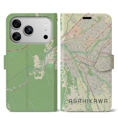 【旭川（北海道）】地図柄iPhoneケース（手帳タイプ）