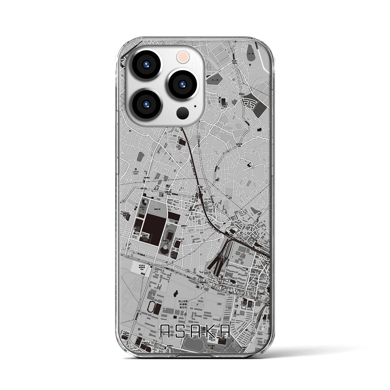 【朝霞（埼玉県）】地図柄iPhoneケース（クリアタイプ）