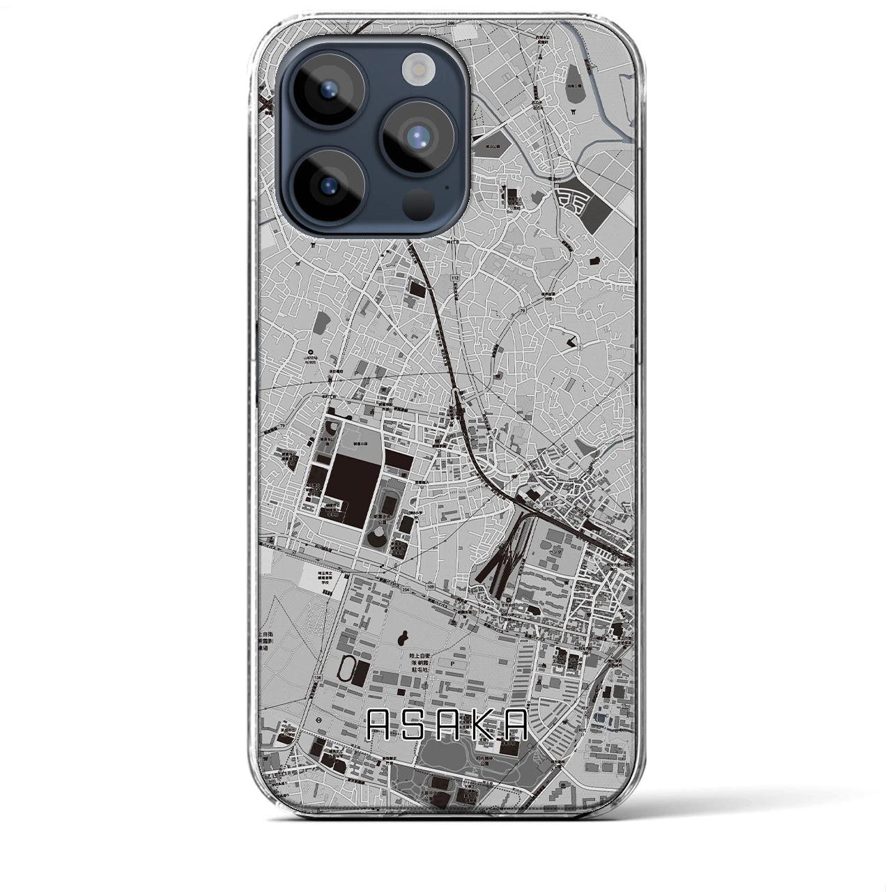 【朝霞（埼玉県）】地図柄iPhoneケース（クリアタイプ）