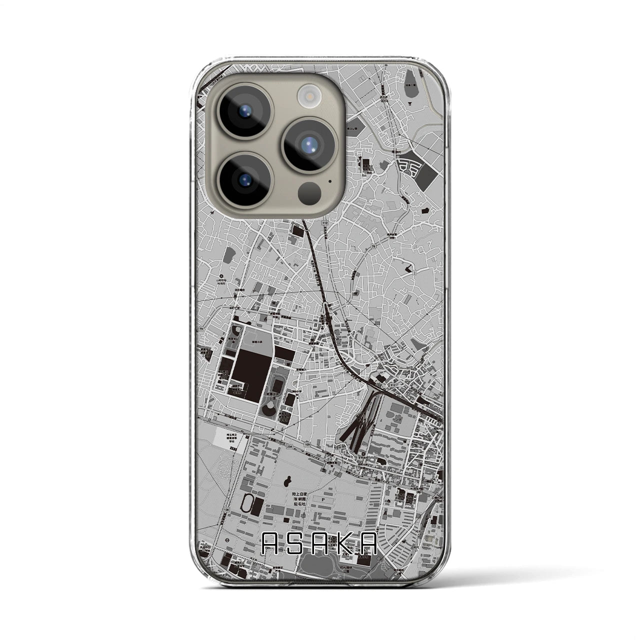 【朝霞（埼玉県）】地図柄iPhoneケース（クリアタイプ）