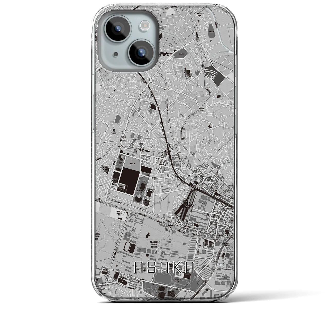 【朝霞（埼玉県）】地図柄iPhoneケース（クリアタイプ）