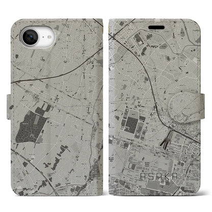 【朝霞（埼玉県）】地図柄iPhoneケース（手帳タイプ）