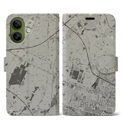 【朝霞（埼玉県）】地図柄iPhoneケース（手帳タイプ）