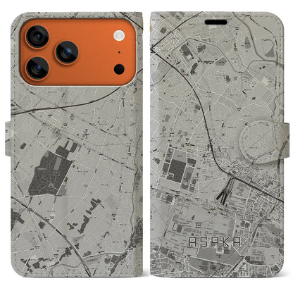 【朝霞（埼玉県）】地図柄iPhoneケース（手帳タイプ）