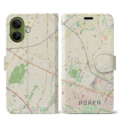 【朝霞（埼玉県）】地図柄iPhoneケース（手帳タイプ）