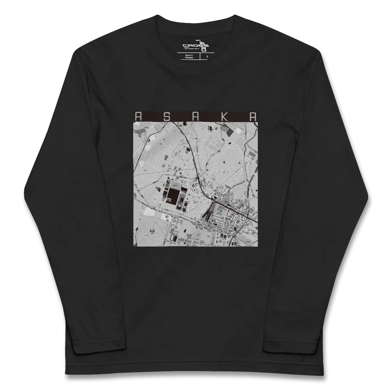 【朝霞（埼玉県）】地図柄ロングスリーブTシャツ
