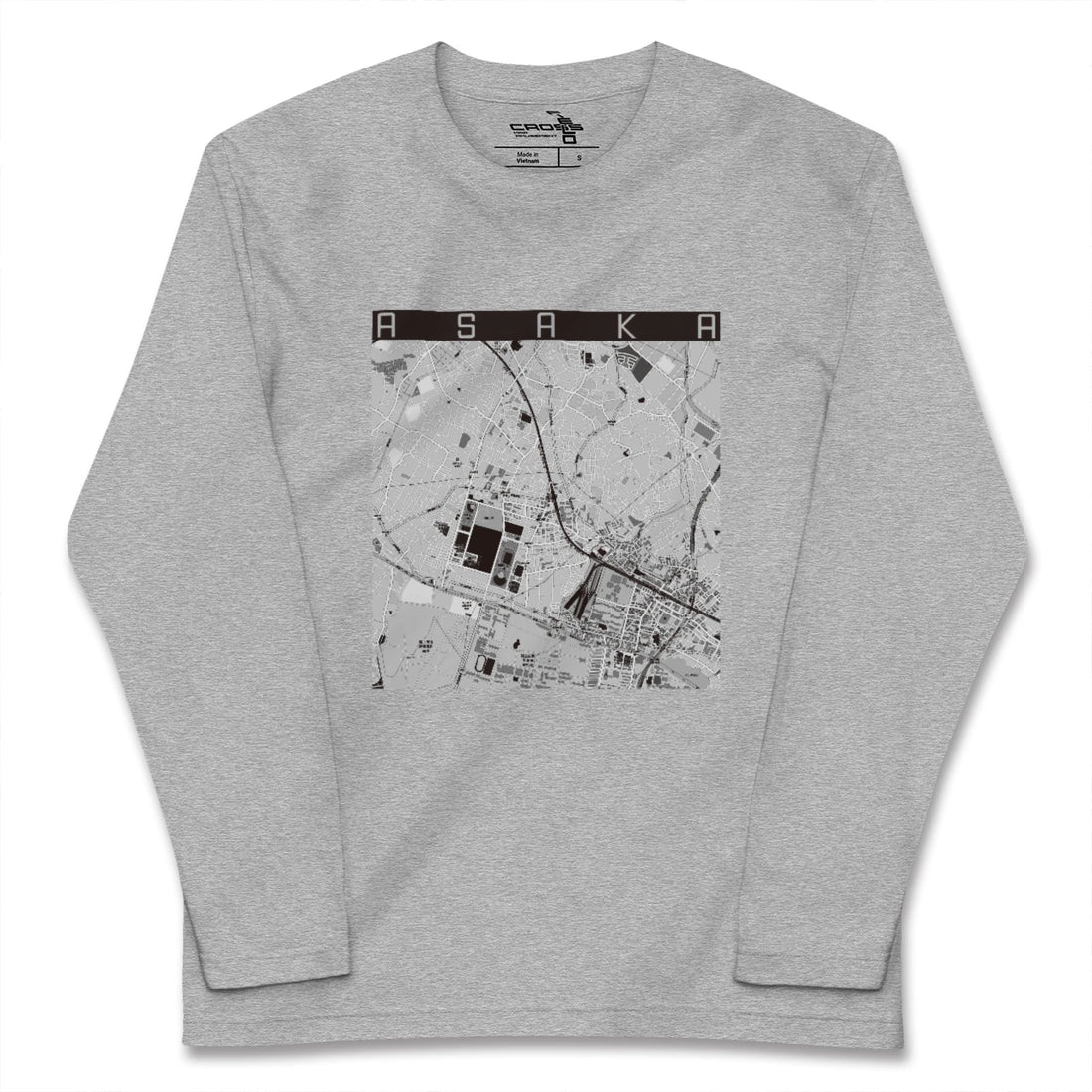 【朝霞(埼玉県)】地図柄ロングスリーブTシャツ