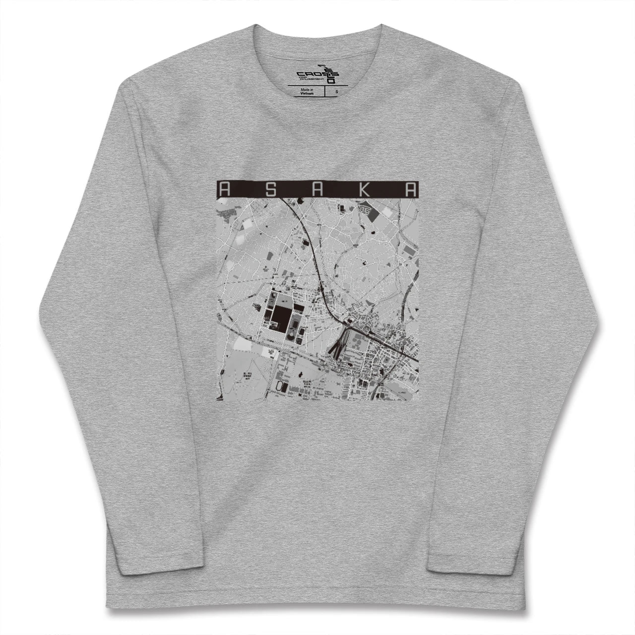 【朝霞（埼玉県）】地図柄ロングスリーブTシャツ