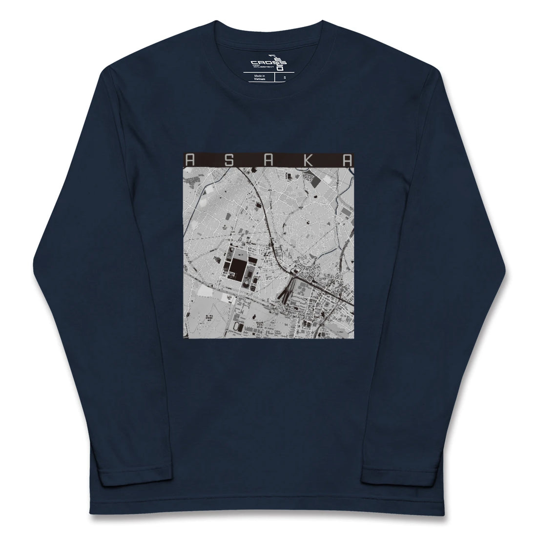 【朝霞（埼玉県）】地図柄ロングスリーブTシャツ