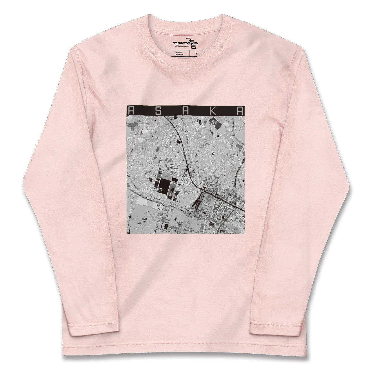 【朝霞（埼玉県）】地図柄ロングスリーブTシャツ