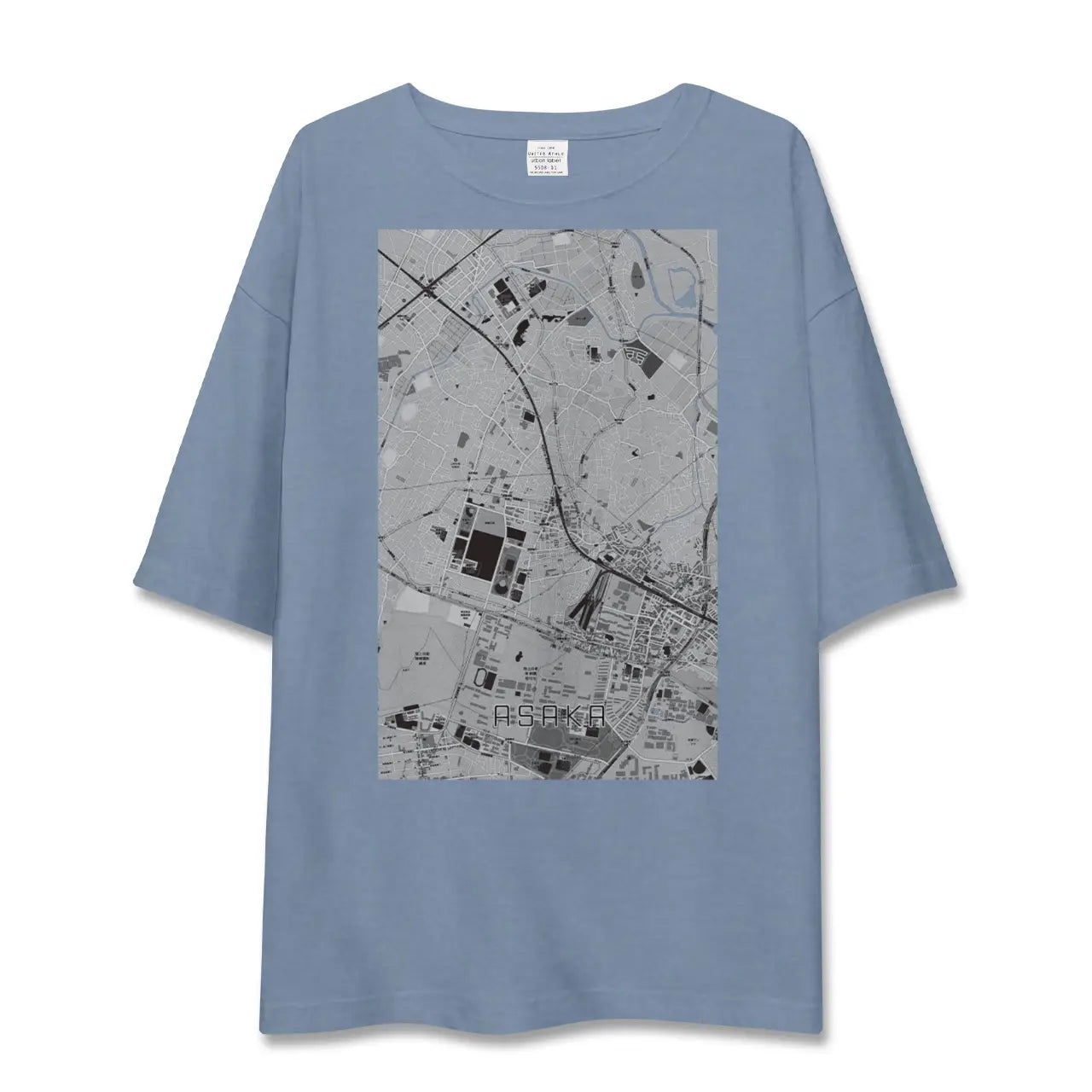 【朝霞（埼玉県）】地図柄ビッグシルエットTシャツ