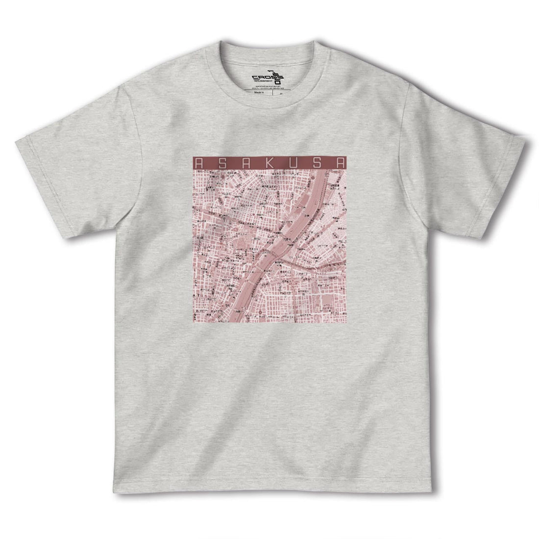 【浅草カラー】地図柄ヘビーウェイトTシャツ