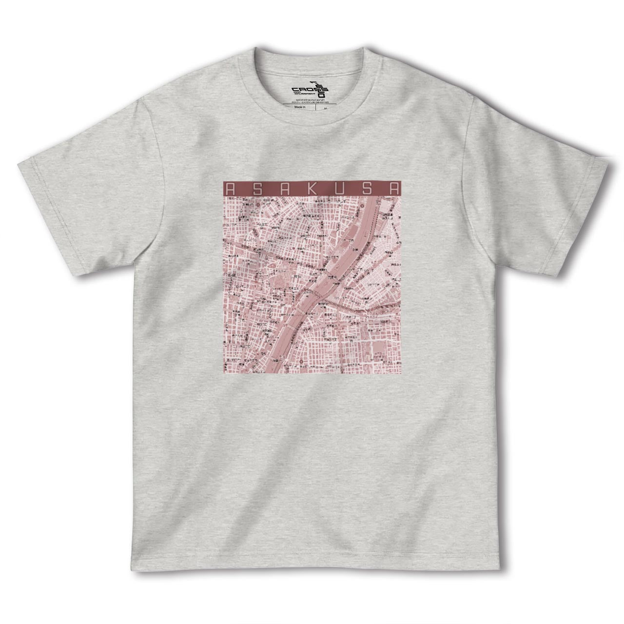 【浅草カラー】地図柄ヘビーウェイトTシャツ