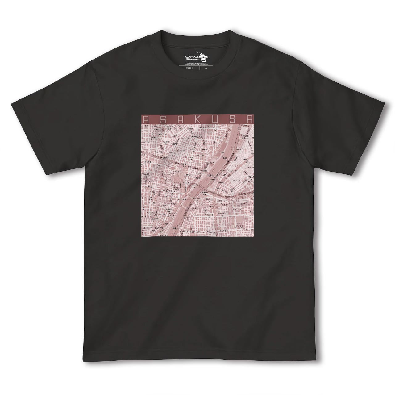 【浅草カラー】地図柄ヘビーウェイトTシャツ