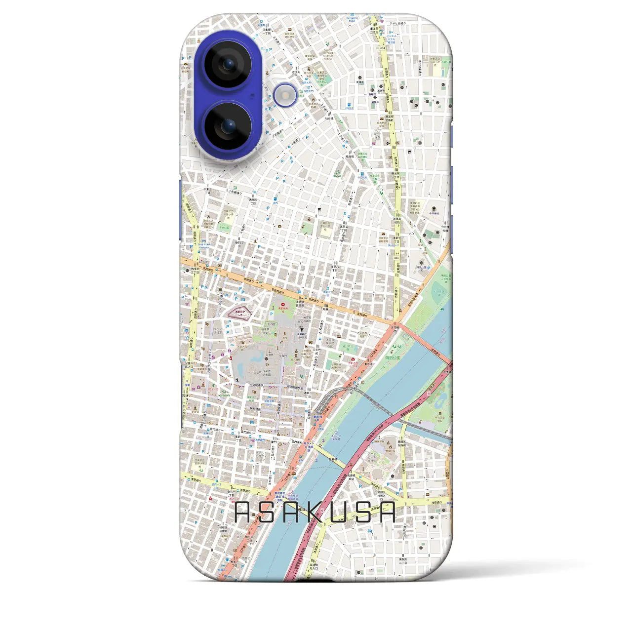 【浅草2（東京都）】地図柄iPhoneケース（バックカバータイプ）