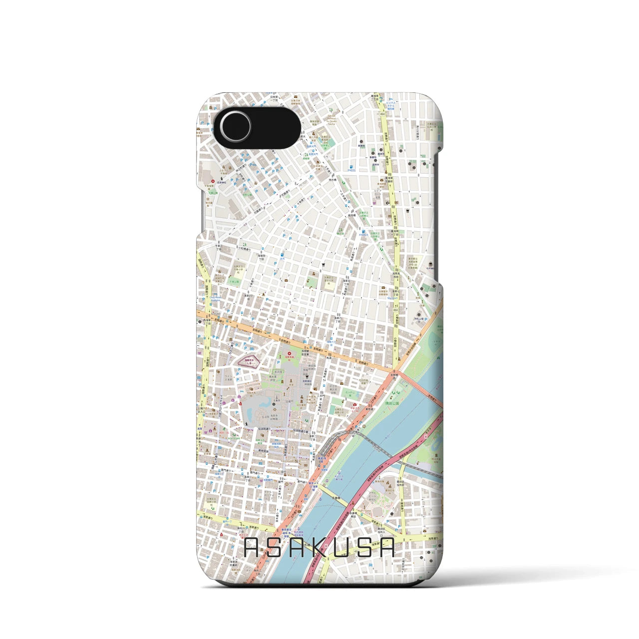 【浅草2（東京都）】地図柄iPhoneケース（バックカバータイプ）