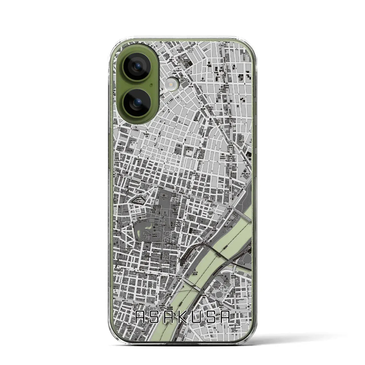 【浅草2（東京都）】地図柄iPhoneケース（クリアタイプ）