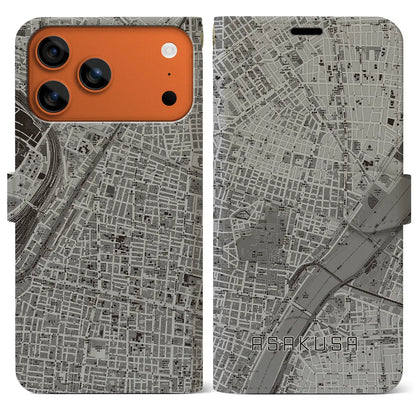 【浅草2（東京都）】地図柄iPhoneケース（手帳タイプ）