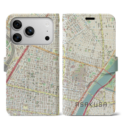 【浅草2（東京都）】地図柄iPhoneケース（手帳タイプ）