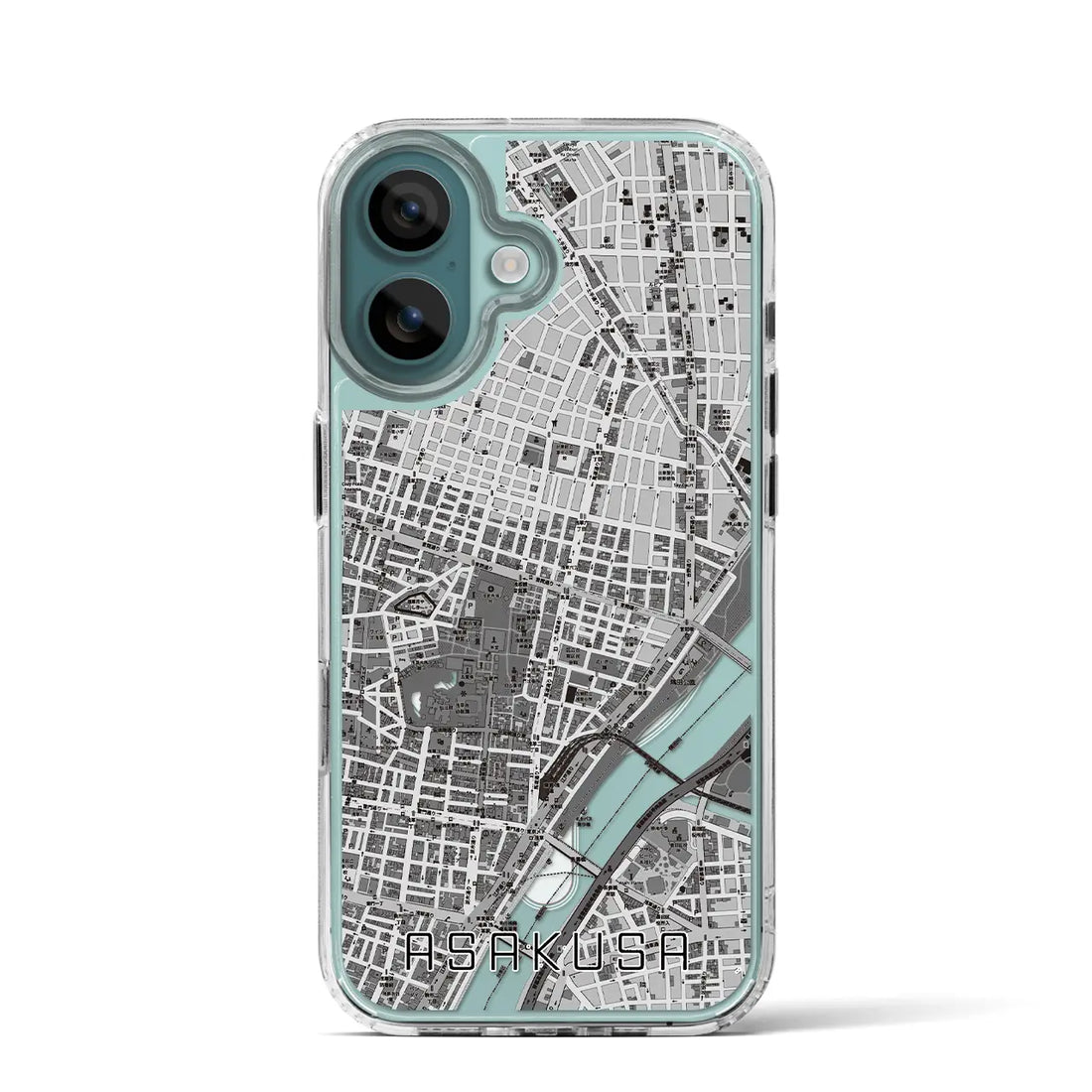 【浅草2（東京都）】地図柄iPhoneケース（MagSafeタイプ）モノトーン・iPhone 16 Pro 用