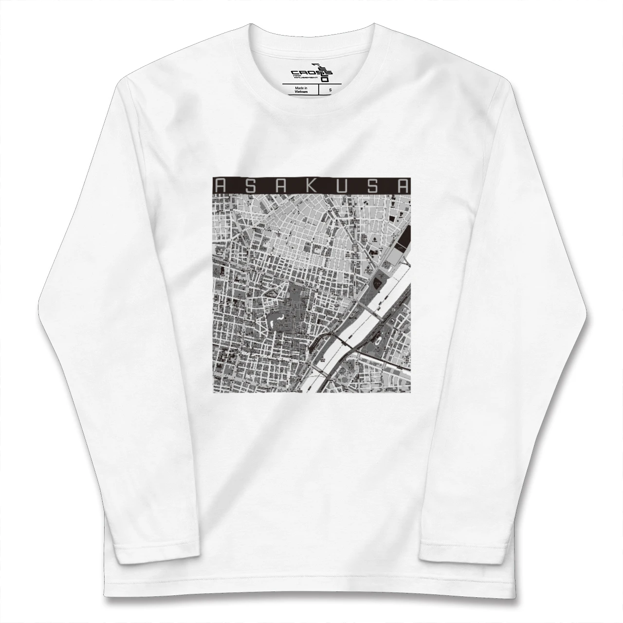 【浅草2（東京都）】地図柄ロングスリーブTシャツ