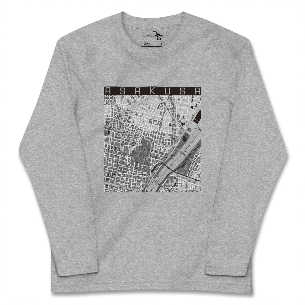 【浅草2（東京都）】地図柄ロングスリーブTシャツ