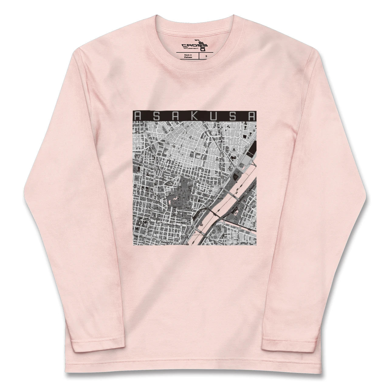 【浅草2（東京都）】地図柄ロングスリーブTシャツ