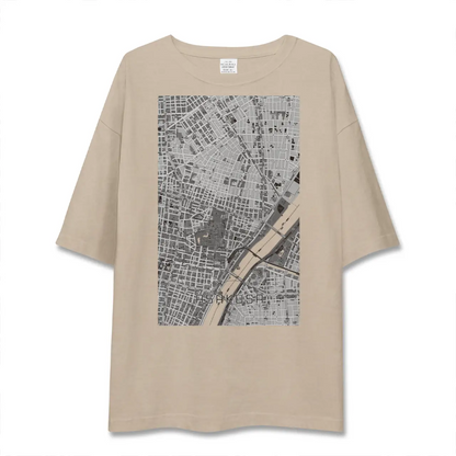 【浅草2（東京都）】地図柄ビッグシルエットTシャツ