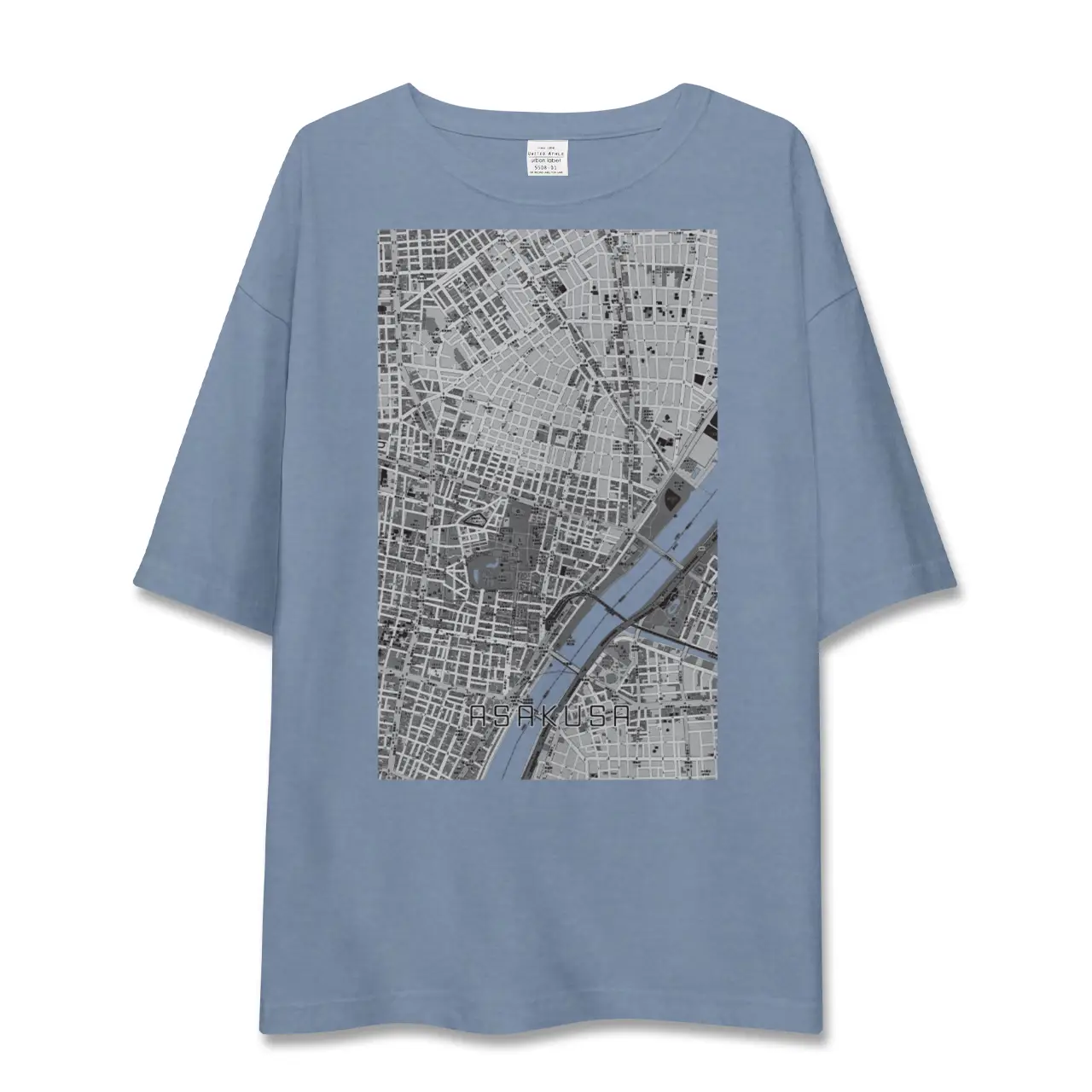 【浅草2（東京都）】地図柄ビッグシルエットTシャツ