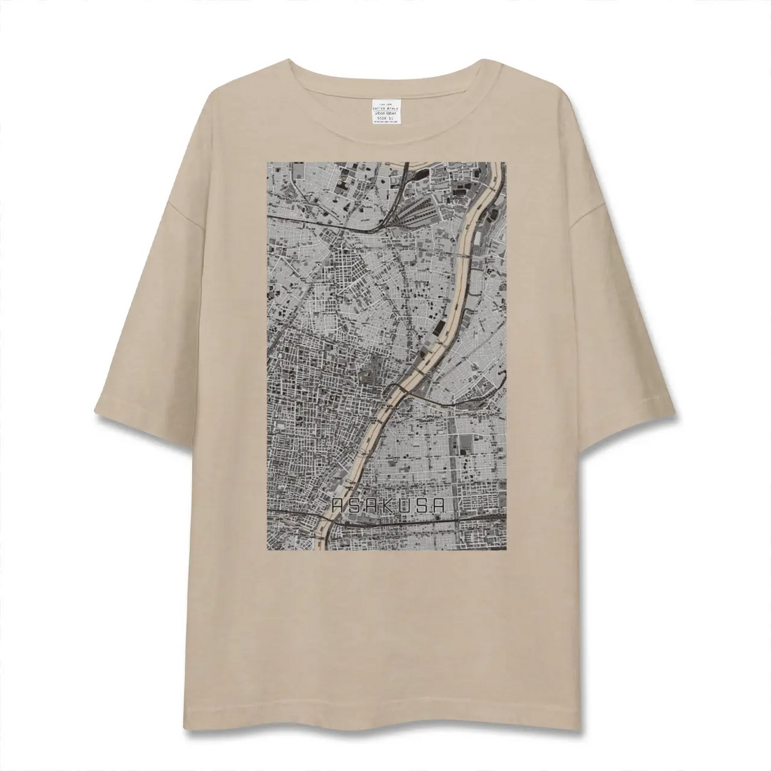 【浅草（東京都）】地図柄ビッグシルエットTシャツ