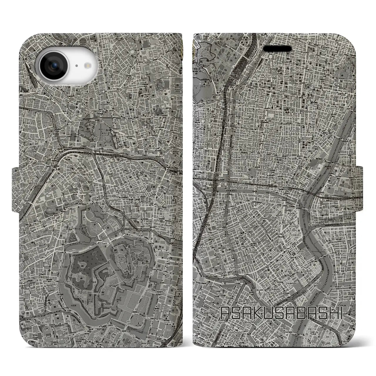 【浅草橋（東京都）】地図柄iPhoneケース（手帳タイプ）