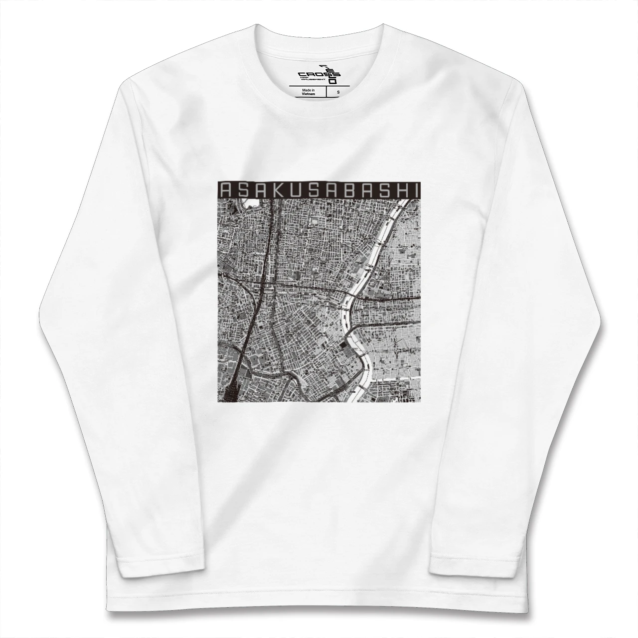 【浅草橋（東京都）】地図柄ロングスリーブTシャツ