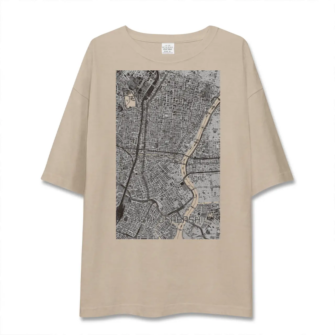 【浅草橋（東京都）】地図柄ビッグシルエットTシャツ