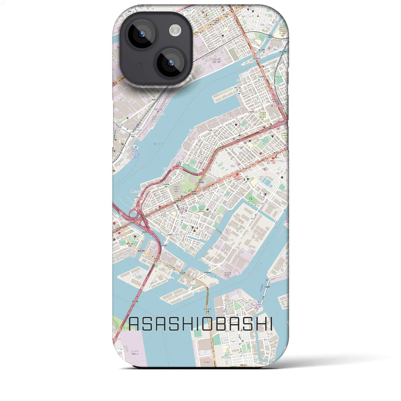 【朝潮橋（大阪府）】地図柄iPhoneケース（バックカバータイプ）